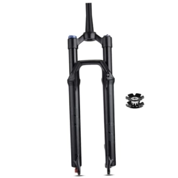 LHHL Mountain Bike Fork LHHL MTB Air Suspension Fork 26 / 27.5 / 29 Inches 100mm Travel 1- / 2" Tapered Tube Front Fork QR 9mm Disc Brake Mountain Bike Front Forks Manual Locking (Color : Black, Size : 29inch)