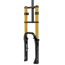 LHHL Mountain Bike Fork LHHL Snow Bike Air Fork 20inch Beach Bike Fork For 4.0 Tire Mountain Bike Spread 135mm Double Shoulder Bike Fork 120mm Travel 1-1 / 8 (Color : Gold, Size : 20 inch)