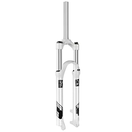 lkpqdwqz Mountain Bike Fork lkpqdwqz 26 27.5 29 inch Mountain Bike MTB Front Fork Travel 105mm, Bicycle Spring Shock Absorber Suspension Fork Straight Tube Manual Lockout QR 9mm White