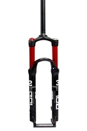 LSRRYD Mountain Bike Fork LSRRYD Bicycle Suspension Fork 26 / 27.5 / 29 In Mountain Bike Fork Air Damping MTB Straight 1-1 / 8" Double Air Valve Travel 100mm Disc Brake HL QR 9mm 1650g (Color : Red, Size : 27.5in)