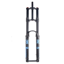 LSRRYD Mountain Bike Fork LSRRYD Mountain Bike 26 27.5 29 Inch Double Shoulder Forks 1-1 / 8 MTB Air Suspension Fork Downhill Disc Brake Shock Absorber With Damping 160mm Travel 20x110mm Thru Axle (Color : Blue, Size : 29'')
