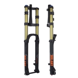 LUNJE Mountain Bike Fork LUNJE 26 27.5 29 Mountain Bike Suspension Fork Tapered Double Shoulder Downhill MTB Air Fork Travel 160mm Rebound Adjustable DH / XC Thru Axle 15 * 110mm (Color : Gold, Size : 27.5'')