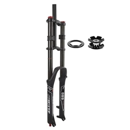 LUNJE Mountain Bike Fork LUNJE 26 27.5 29 MTB Fork DH Downhill Mountain Bike Suspension Forks Travel 130mm Air Spring Fork Rebound Adjust Double Shoulder Front Fork 1-1 / 8 QR HL (Color : Black, Size : 26'')