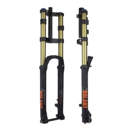 LUNJE Mountain Bike Fork LUNJE Mountain Bike Suspension Fork 26 27.5 29 Downhill MTB Air Fork Travel 160mm Rebound Adjustable Straight Double Shoulder Fork DH / XC Thru Axle 15 * 110mm (Color : Gold, Size : 29'')