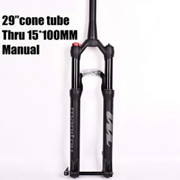 LYABANG Mountain Bike Fork LYABANG Manitou Suspension Fork 100 * 15mm 29inche Bicycle Fork Air Size Mountain MTB Bike Fork Front Suspension, B