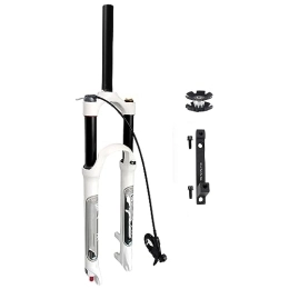 MabsSi Spares MabsSi 26 27.5 29 Mountain Bike Front Forks, Rebound Adjust Travel 140mm Straight / Tapered Tube Bicycle Air MTB Suspension Fork With 180mm Disc Brake Adapter(Size:29", Color:TAPERED REMOTE LOCK)