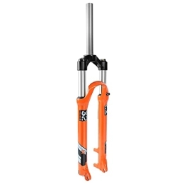 MabsSi Spares MabsSi Mountain Bike Front Fork 26 27.5 29 Inch Travel 105mm Spring Mechanical Shock, Bicycle MTB Hydraulic Lock Suspension Fork Straight Tube Orange(Color:26 INCH)