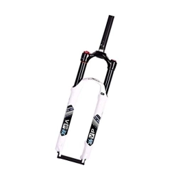 MabsSi Mountain Bike Fork MabsSi Ultralight Gas Shock XC Bicycle MTB Suspension Fork Aluminum Alloy 26 / 27.5 / 29 Inch Mountain Bicycle，Straight Tube Front Fork(Size:27.5, Color:WHITE)
