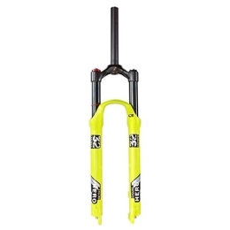 MabsSi Spares Magnesium Alloy Suspension Fork Suspension 26 / 27.5 / 29 Inch, MTB Bicycle Air Fork Straight Tube / cone Tube Yellow 100 Mm Stroke(Size:29, Color:YELLOW STRAIGHT MANUAL LOCKOUT)