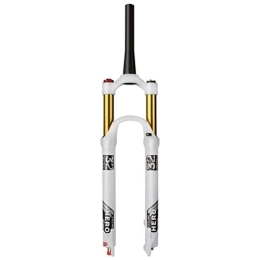 SuIcra Mountain Bike Fork Mountain Bike Air Suspension Fork 26 / 27.5 / 29 Inch Travel 100mm Ultralight MTB Fork Tapered Tube QR Bicycle Magnesium Alloy Fork Manual / Remote Lockout (Color : Gold Manual, Size : 29 inch)