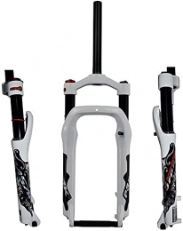 Mountain Bike Fork Snow Bike Front Fork 20 Inch Bike suspension fork Air Fork Bicycle Accessories Disc Brake 9mm (Color : White)