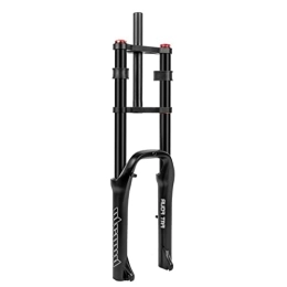 LSRRYD Mountain Bike Fork Mountain Bike Forks 20 Inch Fat Bike Fork BMX Air Fork Bike Suspension Fork 4.0 Fat Tire ebike Double Shoulder Fork 1-1 / 8" Straight Travel 110mm Rebound Adjust QR 9mm ( Color : Black , Size : 20'' )