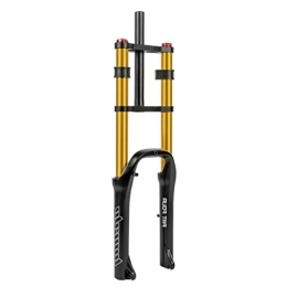 LSRRYD Mountain Bike Fork Mountain Bike Forks 20 Inch Fat Bike Fork BMX Air Fork Bike Suspension Fork 4.0 Fat Tire ebike Double Shoulder Fork 1-1 / 8" Straight Travel 110mm Rebound Adjust QR 9mm ( Color : Gold , Size : 20'' )