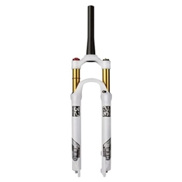 TISORT Spares Mountain Bike Front Fork 26 / 27 / 29 In 1-1 / 8 MTB Suspension Air Fork 120mm Travel, Straight / Tapered Mountain Bike Forks Crown Remote Lockout, 9 * 100mm QR (Color : Tapered manual, Size : 26")