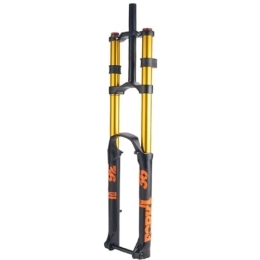 FukkeR Mountain Bike Fork Mountain Bike Front Fork 28.6mm Straight / Tapered Tube MTB Bicycle Air Suspension Forks 26 / 27.5 / 29 Damping Adjustment Travel 160mm Thru Axle 15 * 110mm (Color : Gold, Size : 26INCH)