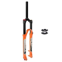 MabsSi Spares Mountain Bike MTB Air Fork 26 / 27.5 / 29 Inch 140mm Travel Orange, Rebound Adjust Bike Air Suspension Forks Compatible 1.5-2.45" Tires(Size:27.5 INCH, Color:STRAIGHT MANUAL LOCK)