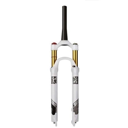 MabsSi Spares Mountain Bike Shock Absorber Front Fork, 26 / 27.5 / 29 Inch Magnesium Alloy Suspension Fork(white)(Size:26, Color:TAPERED MANUAL LOCKOUT)