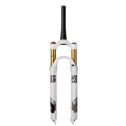 MabsSi Spares Mountain Bike Shock Absorber Front Fork, 26 / 27.5 / 29 Inch Magnesium Alloy Suspension Fork(white)(Size:27.5, Color:TAPERED MANUAL LOCKOUT)