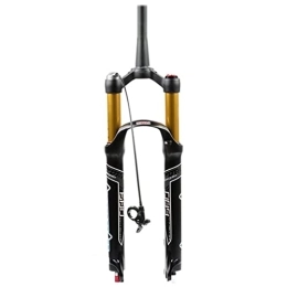 Samnuerly Mountain Bike Fork Mountain Bike Suspension Fork 26 / 27.5 / 29'' MTB Air Fork 100mm Travel Damping Adjust 1-1 / 2 Disc Brake Quick Release Front Fork (Color : Gold RL, Size : 29'')