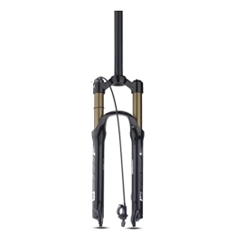 Samnuerly Spares Mountain Bike Suspension Fork 26 / 27.5 / 29 MTB Air Fork Travel 100mm 1-1 / 8 Straight Tube Front Forks Disc Brake Remote Lockout 9mm (Color : Gold, Size : 26'')