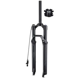 FukkeR Mountain Bike Fork MTB Air Suspension Fork 27.5 29 Inch XC AM Mountain Bike Front Forks 1 1 / 8 Straight Tube Rebound Adjust QR 9 * 100mm Travel 120mm Manual Remote Lockout (Color : Black Remote, Size : 29inch)