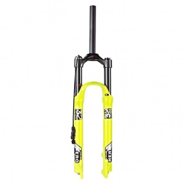 CWYP-MS Spares MTB Bicycle Suspension Fork 26 / 27.5 / 29 Inch Air Shock Absorber Bike Fork Disc Brake Mountain bike Fork Manual / Remote Lockout Travel 120mm Yellow 1640g (Color : Straight RL, Size : 26inch)