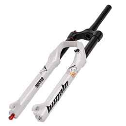 HSQMA Mountain Bike Fork MTB Bike Suspension Forks 26 / 27.5 / 29 Mountain Bike Air Fork Travel 140mm 1-1 / 2 Tapered Front Fork Disc Brake QR Manual Lockout Damping Rebound Adjustment For XC AM ( Color : White , Size : 26inch )