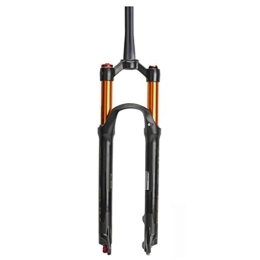 YOJOLO Spares MTB Fork 26 / 27.5 / 29 Inch Air Suspension Fork Travel 100mm Mountain Bike Suspension Forks 1-1 / 8'' Straight / Tapered Front Fork QR 9mm Rebound Adjust Manual Lockout Gold ( Color : Tapered , Size : 26'' )