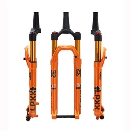 MabsSi Spares MTB Shock Absorber Front Fork Mountain Bike 27.5 / 29 Inch, Magnesium Alloy Thru Axle Bicicleta Suspension Fork Damping Adjustable Tapered Tube(Size:27.5, Color:ORANGE)