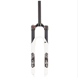 Generic Mountain Bike Fork MTB Suspension Fork 26 / 27.5 / 29 Inches, 28.6mm Straight Tube Spring Front Fork Travel Mountain Bike Fork Manual Locking XC Bicycle Forks, White, 27.5inch