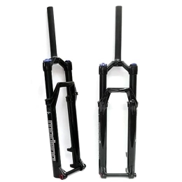 DFNBVDRR Mountain Bike Fork MTB Suspension Fork 26 / 27.5 / 29Inch Air Fork 100mm Travel 1 1 / 8 Straight / Tapered Tube Manual Lockout 15mm Thru Axle Disc Brake Front Fork (Color : Straight Tube, Size : 29in)