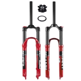 FukkeR Mountain Bike Fork MTB Suspension Fork 27.5 29 Inches 28.6mm Straight Tube Mountain Bike Spring Front Forks QR 9mm 100mm Axle Travel 100mm Manual Locking XC AM Bicycle (Color : Red, Size : 29inch)