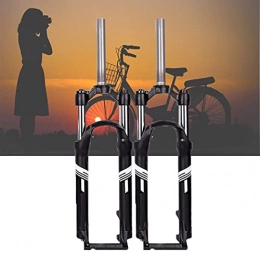 NCBH Mountain Bike Fork NCBH 26 / 27.5 Air MTB Suspension Fork, Mountain Bike Forks, Rebound Adjust Straight Tube 28.6mm Travel 100mm, Ultralight Oil spring shoulder control fork, Black, 26inch