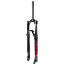NEZIAN Mountain Bike Fork NEZIAN Cycling Mtb Suspension Air Fork 26 26 / 27.5 / 29 Inch Bike Suspension Fork Travel 100mm Shock Absorbers Stright Black Tube Manual Air Front Fork (Color : Red, Size : 27.5inch)