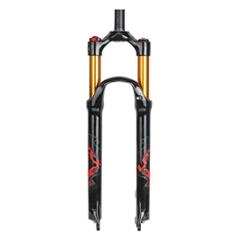 NEZIAN Mountain Bike Fork NEZIAN Mountain Bike Suspension Fork, 26 27.5 29 Inch Aluminum Alloy 1-1 / 8" Straight Tube Shoulder Control Disc Brake Travel 100mm (Color : A, Size : 27.5inch)