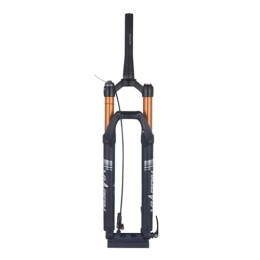 OMDHATU Mountain Bike Fork OMDHATU Mountain Bike Air Shock Suspension Fork 26 / 27.5 / 29 Inch 1-1 / 2 Inch Tapered Steerer Manual / Remote Lockout 100mm Travel Disc Brake Thru Axle 100mm*15mm (Color : Remote Lockout, Size : 27.5inch)