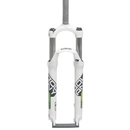 PHOCCO Spares PHOCCO 26 / 27.5 / 29 Inch Bike Suspension Fork 90mm Travel 1 / 8 Straight Tube Mechanical Fork Manual Lockout QR 9mm Bicycle Forks Disc Brake MTB Front Fork (Color : White green, Size : 26'')