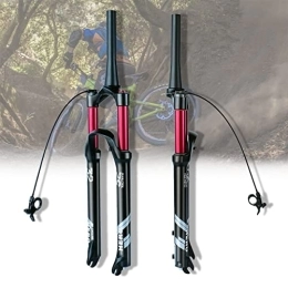PHOCCO Mountain Bike Fork PHOCCO 26 / 27.5 / 29er MTB Suspension Fork Tapered / Straight Tube Air Front Fork QR 9mm Disc Brake Mountain Bike Fork (Color : Tapered Remote, Size : 27.5in)