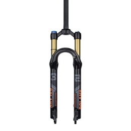 QHIYRZE Mountain Bike Fork QHIYRZE Mountain Bike Suspension Fork 26 / 27.5 / 29 MTB Air Fork 100mm Travel 28.6mm Straight Disc Brake Fork QR 9mm Manual Lockout (Color : Black, Size : 27.5'')