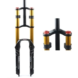QHY Mountain Bike Fork QHY 26 / 27.5 / 29'' Mountain Bike Suspension Forks Downhill MTB Air Fork 1-1 / 8 DH Double Shoulder Front Fork With Damping 140mm Travel Disc Brake QR 9mm 2440g (Color : Gold, Size : 29 inch)
