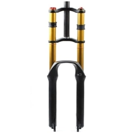 QHY Spares QHY 26 27.5 29'' Mountain Bike Suspension Forks Downhill MTB Oil Fork Double Shoulder DH Front Fork With Damping 140mm Travel 1-1 / 8 Disc Brake QR 9mm 2780g (Color : Gold A, Size : 26 inch)