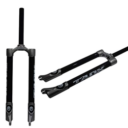 QHY Mountain Bike Fork QHY Bicycle forks Bicycle Front Fork Carbon Fiber Ultralight 710g Mountain Bike Fork Straight Tube 1-1 / 8" Disc Brake QR 9mm (Color : Titanium, Size : 29")