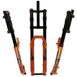 QHY Mountain Bike Fork QHY Bicycle forks DH Bicycle Fork 27.5" 29" Bike Air Suspension Fork MTB 1-1 / 8" Straight Steerer Damping Adjustment 160mm Travel 15x100mm Axle Manual Lockout (Color : Orange, Size : 29")