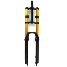 QHY Mountain Bike Fork QHY Bicycle forks MTB Bicycle Suspension Fork 26" / 27.5'' / 29" Damping Adjustment DH Bikes Air Shock Absorber 1-1 / 8" Travel 135mm QR (Color : Gold, Size : 27.5")