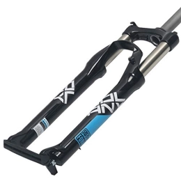 QHY Spares QHY Bicycle forks MTB Bike Front Fork 27.5 Inch Aluminum Alloy Bicycle Suspension Forks Oil / Spring 100mm Travel 1-1 / 8" Straight Steerer QR 2420g (Color : Black Blue)
