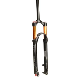 QHY Spares QHY Bicycle Suspension Fork MTB 26" 27.5" 29" Mountain Bike Air Fork Damping Adjustment HL 1-1 / 8 1-1 / 2 Travel 100mm (Color : 1-1 / 8 Gold, Size : 27.5inch)