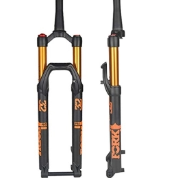QHY Mountain Bike Fork QHY Cycling Suspension forks Mountain Bike Front Fork 26″27.5″29″ Shoulder Control Fork MTB Suspension Air Pressure Rebound Adjust Cone Tube Stroke 140mm (Color : Yellow, Size : 29inch)
