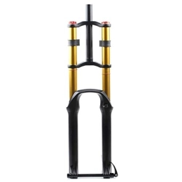 QHY Spares QHY Mountain Bike Fork 26 27.5 29 Inch DH Bicycle Suspension Fork Travel 130mm Air Damping MTB Disc Brake Fork 1-1 / 8" 1-1 / 2" Thru Axle 15mm HL 2600g (Color : Gold-A, Size : 27.5inch)