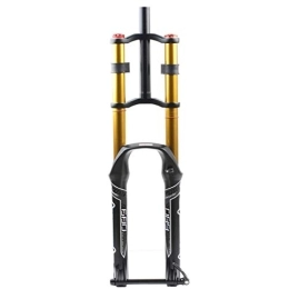 QHY Spares QHY Mountain Bike Fork 26 27.5 29 Inch DH Bicycle Suspension Fork Travel 130mm Air Damping MTB Disc Brake Fork 1-1 / 8" 1-1 / 2" Thru Axle 15mm HL 2600g (Color : Gold, Size : 27.5inch)