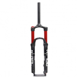 QHY Spares QHY MTB Bike Air Suspension Fork 26 / 27.5 / 29 In Bicycle Fork Straight 1-1 / 8" Double Air Valve Travel 100mm Disc Brake HL QR 9mm 1650g (Color : Red, Size : 26in)